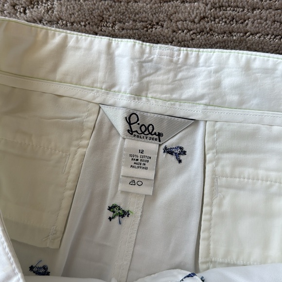 Lilly Pulitzer White Skirt with Blue and Green Embroidered Frogs - Picture 6 of 9